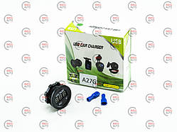 Вольтметр з врізним дисплеєм 12/24В (круглий 28мм) зелена підсв.