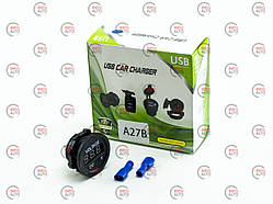 Вольтметр з врізним дисплеєм 12/24В (круглий 28мм) синє підсв.