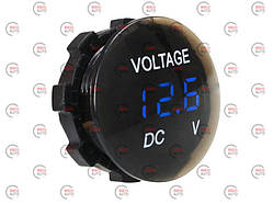 Вольтметр з врізним дисплеєм 12/24В (круглий випуклий 28мм) синє підсв.