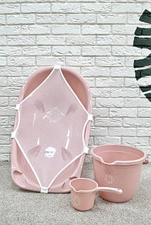 Набір для купання ванночка з гамаком, відро, ковш, pink