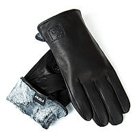 Рукавичка Чоловіча шкіра-олінь S-113 black махра. Чоловічі шкіряні рукавички гуртом