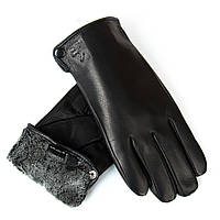 Рукавичка Чоловіча шкіра-олінь S-111 black махра. Чоловічі шкіряні рукавички гуртом