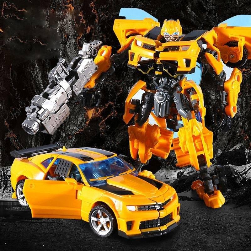 Дитячий інтерактивний робот трансформер Бамблбі легковий автомобіль іграшка для хлопчика Bumblebee зброя меч, фото 1