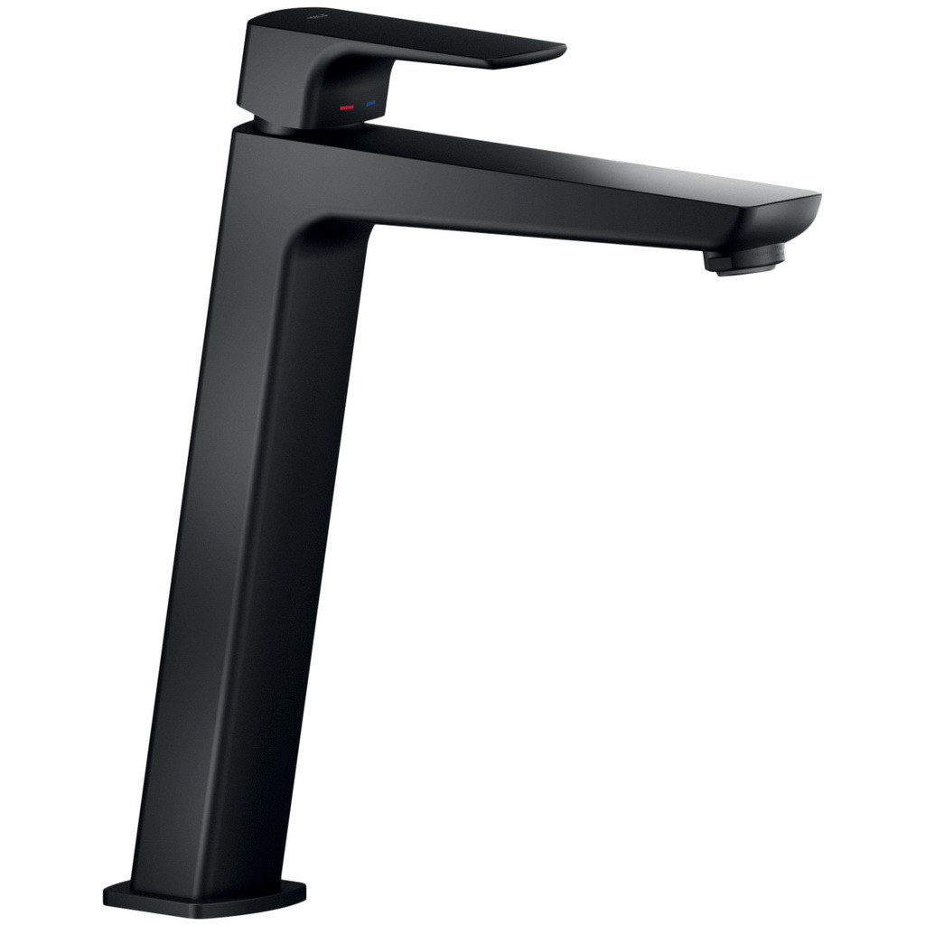 Змішувач для умивальника із високим виливом NOBILI Acquaviva чорний метал VV103128/2BM, фото 1
