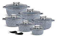 Набір каструль Edenberg із гранітним антипригарним покриттям 12 предметів