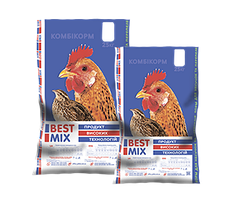 Бест мікс для курей продуктивна несучка та перепела комбікорм 25 кг