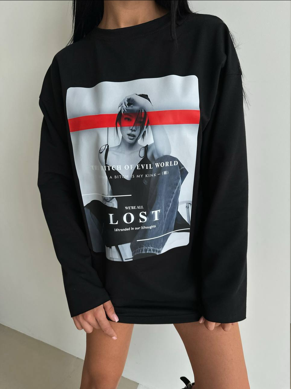 Лонгслів жіночий з яскравим принтом, фото 1