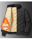 Чоловіче стьобане бавовняне пальто з флісовою підкладкою, на овечому хутрі. Вітрозахисна куртка парку "Consul", фото 2