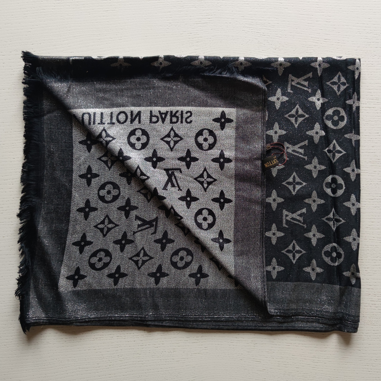 Шарф Луї чорний зі сріблом, фото 1