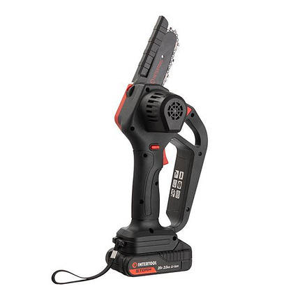 Міні-пилка ланцюгова акумуляторна 20 В шина 10 см STORM INTERTOOL WT-9109, фото 1