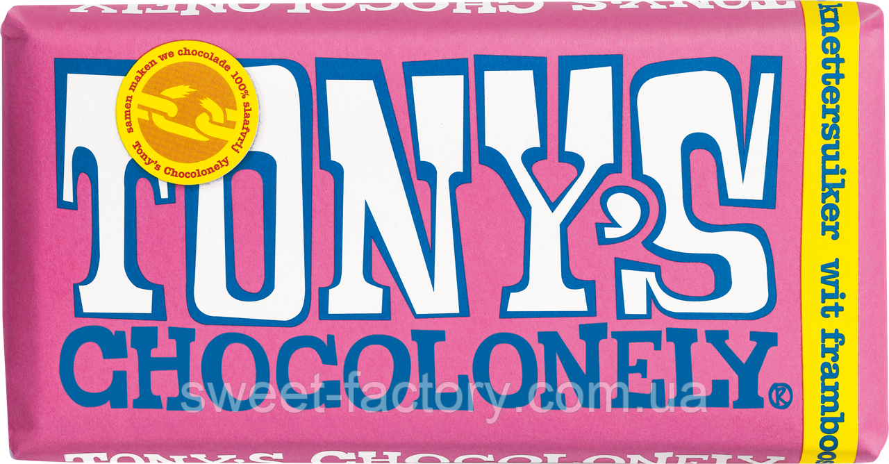Шоколад Tony's Chocolonely White Raspberry Popping Candy 180g