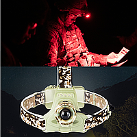 Супер яскравий налобний ліхтар з червоним світлом XML T6 800Люмен