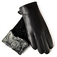 Рукавичка Чоловіча шкіра-олень M2-25-002 black махра. Чоловічі шкіряні рукавички гуртом