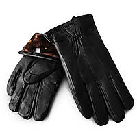 Рукавичка Чоловіча шкіра-олень 57-5 black хутро. Чоловічі шкіряні рукавички гуртом