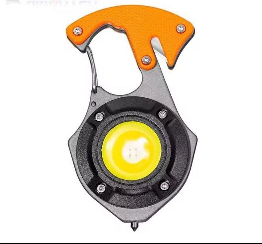 Акумуляторний Led ліхтарик W5143 з Type-C (7 режимів, прикурювач, карабін, ніж, магніт)