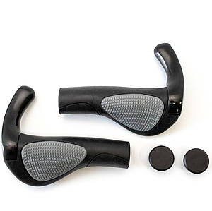 Грипси ергономічні L130 mm BRAVVOS FL-430-1 з алюм. чорним ріжкам чорні