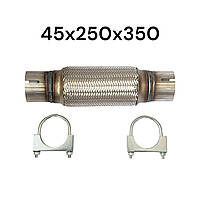 Гофра глушителя на хомутах 45х250x350 универсальная AGK DBC45250