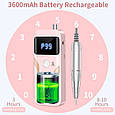 Портативний фрезер SG703 на акумуляторі 1200mAh для манікюру та педикюру - 35 000 об./хв., 36 Вт., фото 7
