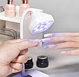 Лампа Led 6 для сушіння гель лаку (верхніх форм, гелевих тіпс, декору) на акумуляторі 1500mAh, 27 Вт., фото 4