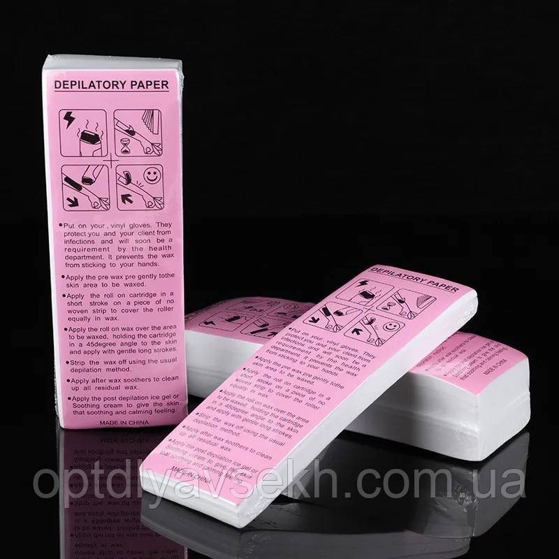 Білий папір Depilatory Paper для депіляції у смужках, 50 шт./уп.