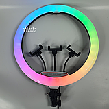 Кільцева LED-лампа RGB Ring Fill Light діаметром 45 см. з 3 тримачами для телефону VEN-149, фото 6