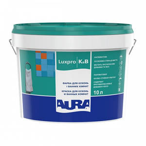 Фарба AURA Luxpro K&B акрилатна дисперсійна для кухонь і ванних кімнат, 10 л