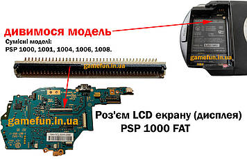 Роз'єм LCD екрану (дисплея) PSP 1000 FAT