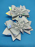 Сніжинки резинки заколки Бантики зі сніжинками Снежинки Снежинка Новогодний набор Новорічні бантики заколочки, фото 4