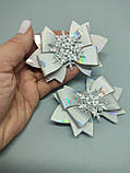 Сніжинки резинки заколки Бантики зі сніжинками Снежинки Снежинка Новогодний набор Новорічні бантики заколочки, фото 5