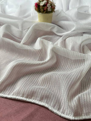 Тканина для тюля «льон ялинка», напівпрозорий матовий тюль