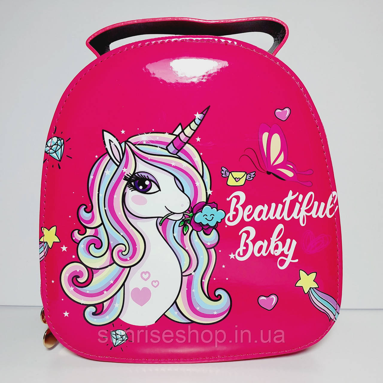 Дитяча лакова велика сумочка-рюкзак