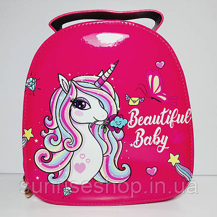 Дитяча лакова велика сумочка-рюкзак, фото 1