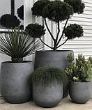 Бетонні вазони міні (діам. 26-52 мм) кашпо для квітів та кущів, для вулиці, саду, дачі та тераси, фото 4