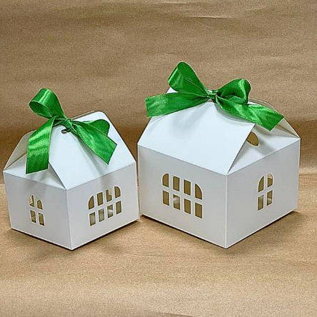 Коробка для подарунків, десертів 150х150х100 мм (10 шт.) БУДИНОЧОК, фото 2