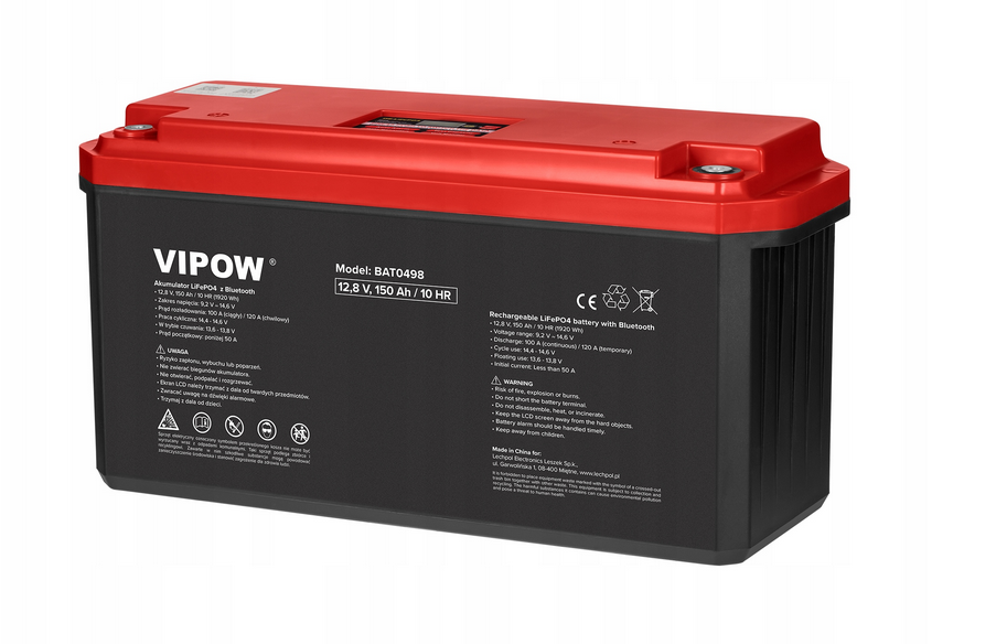 LiFePO4 АКУМУЛЯТОР Vipow 12V 150Ah  BLUETOOTH, фото 1