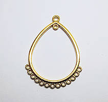 Конектор Finding Капля з 13 петлями і однією в середині Золотистий 48 мм x 35 мм XCP001304