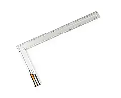 Кутник алюмінієвий по 2 шкали на 2х сторонах 45 см