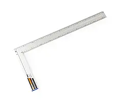 Кутник алюмінієвий по 2 шкали на 2х сторонах 50 см