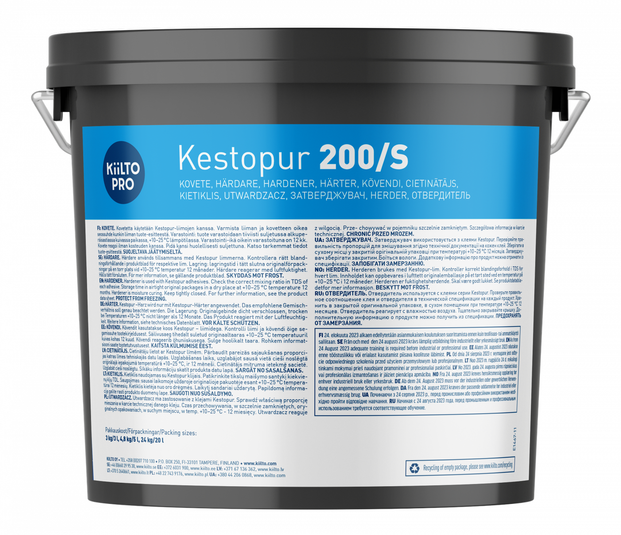 Затверджувач для двокомпонентного поліуретанового клею Kiilto Kestopur 200/S 3 л / 3 кг, фото 1