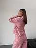 Піжама утеплена жіноча 100% бавовна сорочка і брюки Christel 191 принт леопард рожева, фото 4