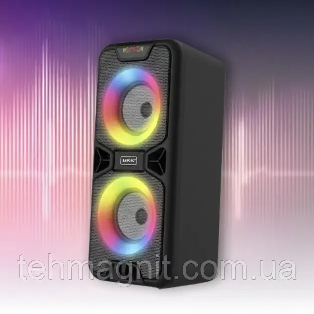 Бездротова Bluetooth блютуз-колонка BKK B86 FM-радіо USB TF з дисплеєм і LED-підсвіткою