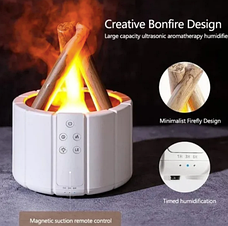 Ультразвуковий зволожувач повітря Bonfire Humidifier LY-651 "Вогнище" з ефектом полум'я + пульт, білий, фото 5