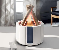 Ультразвуковий зволожувач повітря Bonfire Humidifier LY-651 "Вогнище" з ефектом полум'я + пульт, білий, фото 3