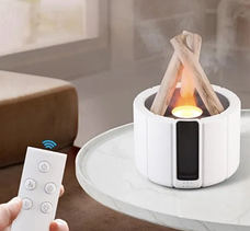 Ультразвуковий зволожувач повітря Bonfire Humidifier LY-651 "Вогнище" з ефектом полум'я + пульт, білий, фото 5