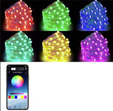 Розумна гірлянда світлодіодна новорічна LED RGB Bluetooth "Smart роса" на 10 м 7953, різнокольорова, фото 5