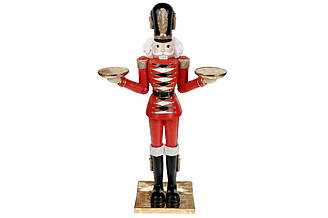 Свічник на дві свічки Лускунчик, 61см, колір - червоний 838-204