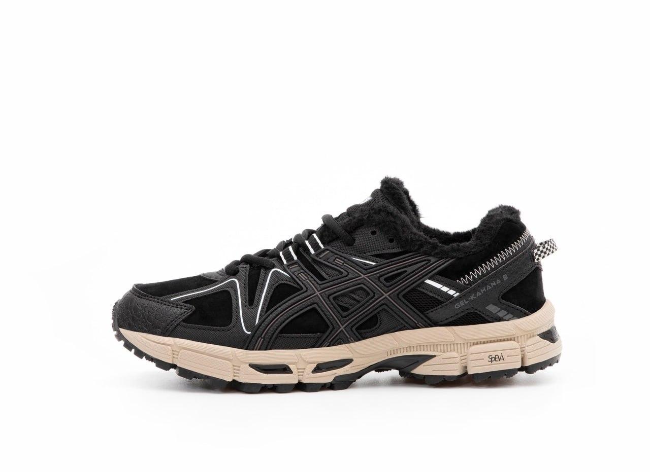 Кросівки чоловічі чорні зимові Asics Gel-Kahana 8 Black Beige Winter Fur (18520), фото 1