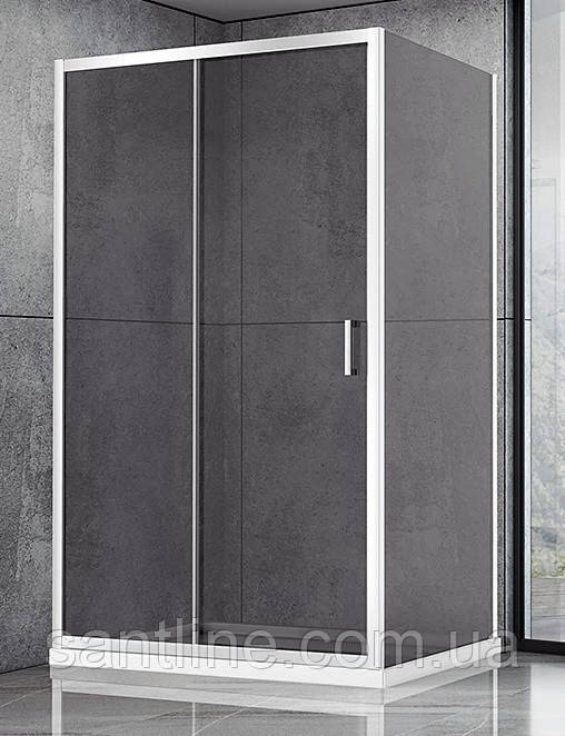 Душова кабіна 120х80х190 см Dusel А-515 без піддону прямокутні розсувні двері тоноване скло 6 мм, фото 1