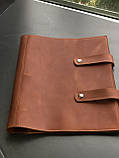 Шкіряна папка-скрутка з кільцевим механізмом для паперів А4 HOUSTON коньячна, фото 2