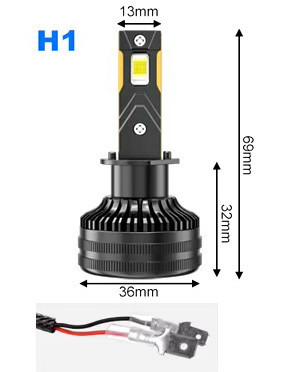 H1 LED CSP 7750 CANBUS лампа 2 шт. ближній-дальний світ головна фара
